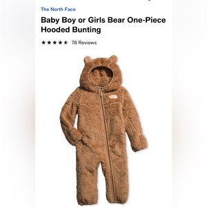 The North Face • Baby Bear One Piece Bunting • Almond Butter • 6-12 Months